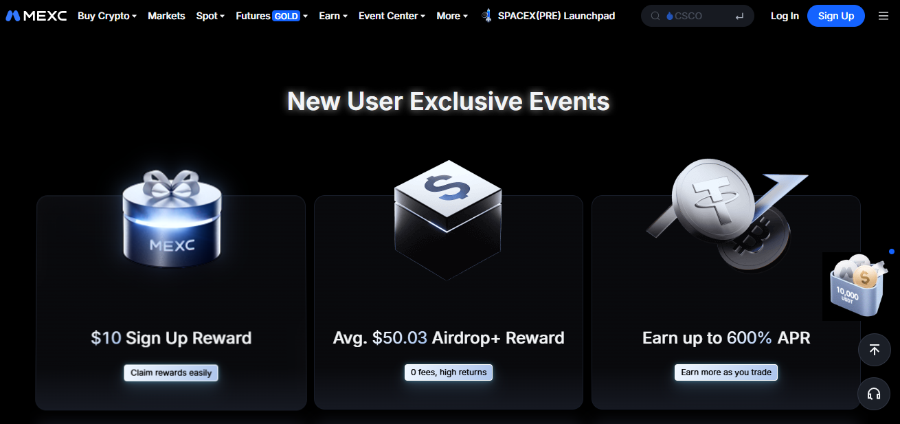 MEXC handelsplatform met 2.800 altcoins en futures markten